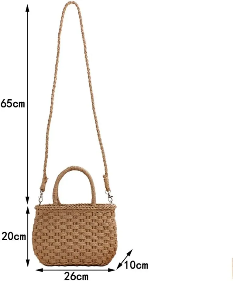 Japan and South Korea Stripe Cylinder Shoulder Bag Paper Woven Bag Beach Holiday Casual Bag
