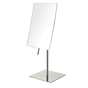 JERDON Rectangular Tabletop Makeup Mirror - 3X Magnification with Polished Stainless Steel Finish - 5-inch by 8-inch Vanity Mirror – Pivot Adjustment - Model JP358C
