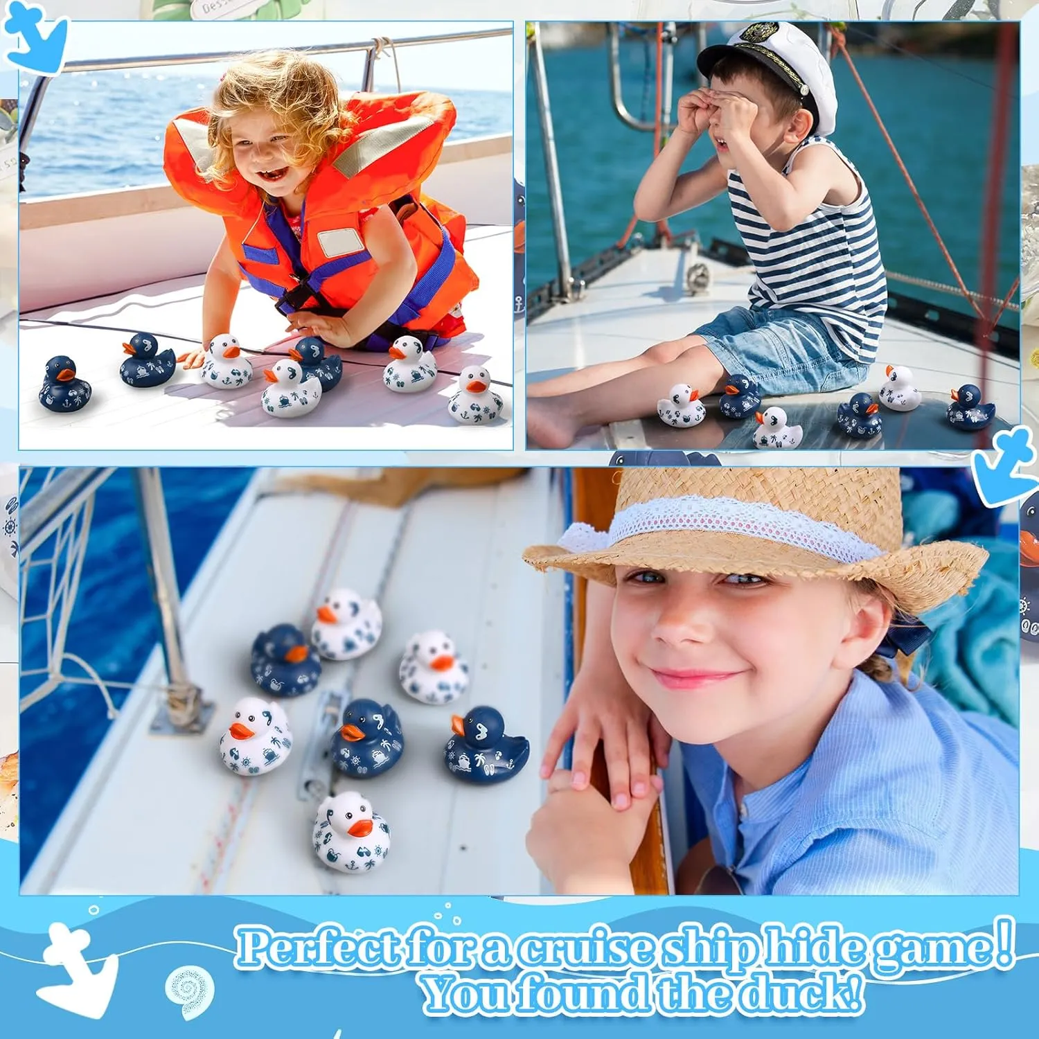 Jerify 120 Pcs Cruise Ships Sailing Ducks 2 Inch Summer Beach Rubber Ducks Bulk Cruise Ship Toys for Carnival Party Birthday Gifts Classroom Incentives and Bath Pool Activity