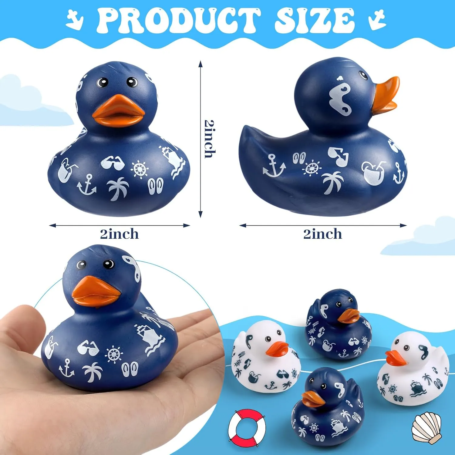 Jerify 120 Pcs Cruise Ships Sailing Ducks 2 Inch Summer Beach Rubber Ducks Bulk Cruise Ship Toys for Carnival Party Birthday Gifts Classroom Incentives and Bath Pool Activity