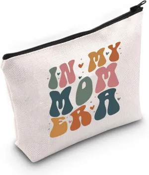 JNIAP Best Mom Ever Cosmetic Bag Gift In My Mom Era Makeup Bag Mommy to Be Gift for Mothers Day