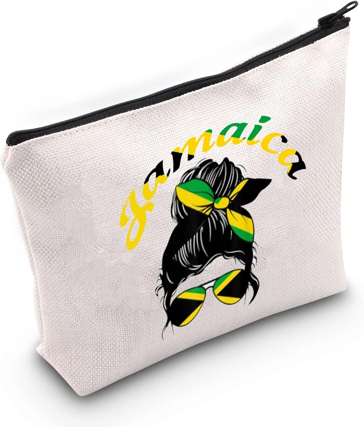 JNIAP Jamaica Gifts For Women Jamaican Flag Cosmetic Bag Jamaica Vacation Travel Makeup Bag Toiletry Zipper Pouch Jamaican Souvenirs Gift Idea