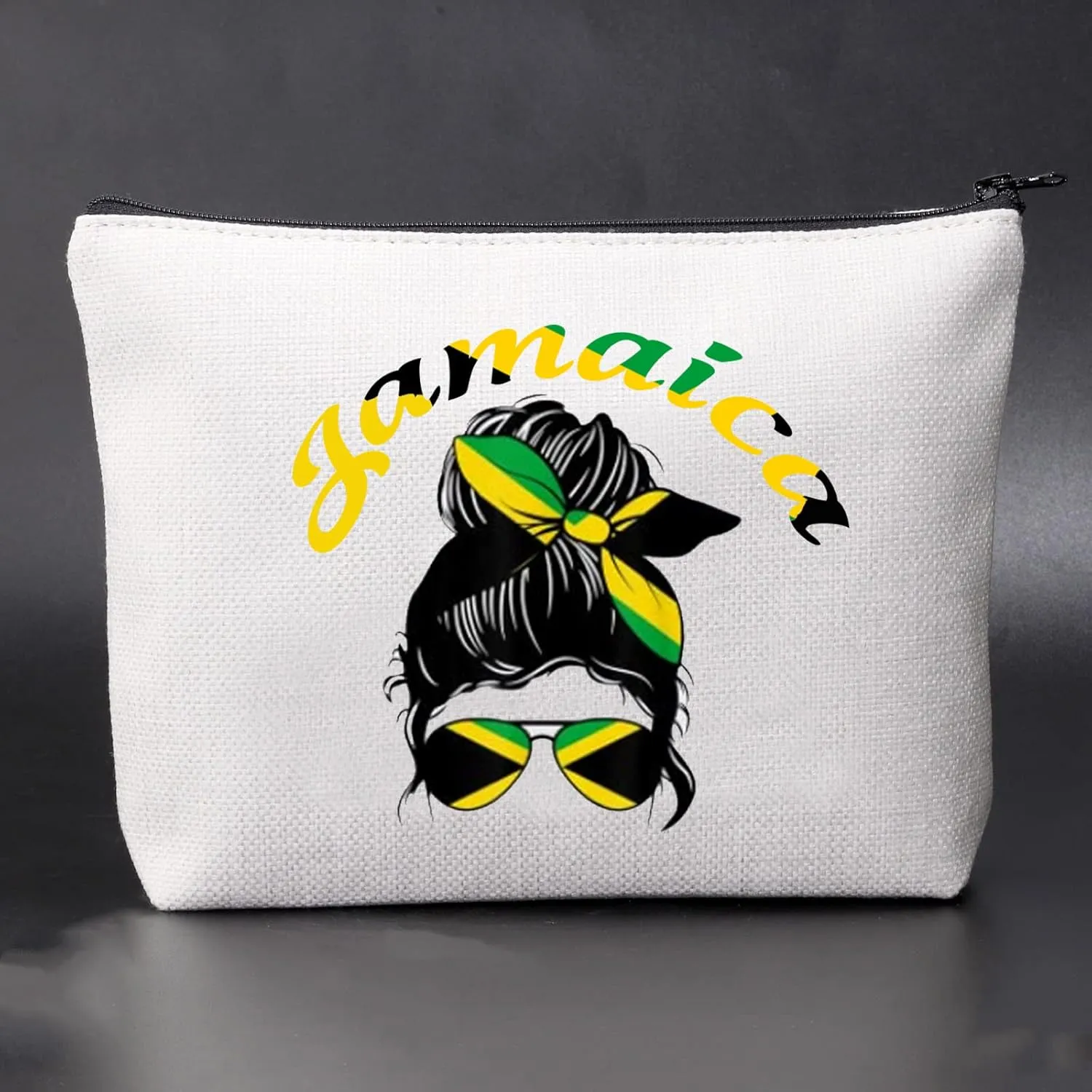 JNIAP Jamaica Gifts For Women Jamaican Flag Cosmetic Bag Jamaica Vacation Travel Makeup Bag Toiletry Zipper Pouch Jamaican Souvenirs Gift Idea
