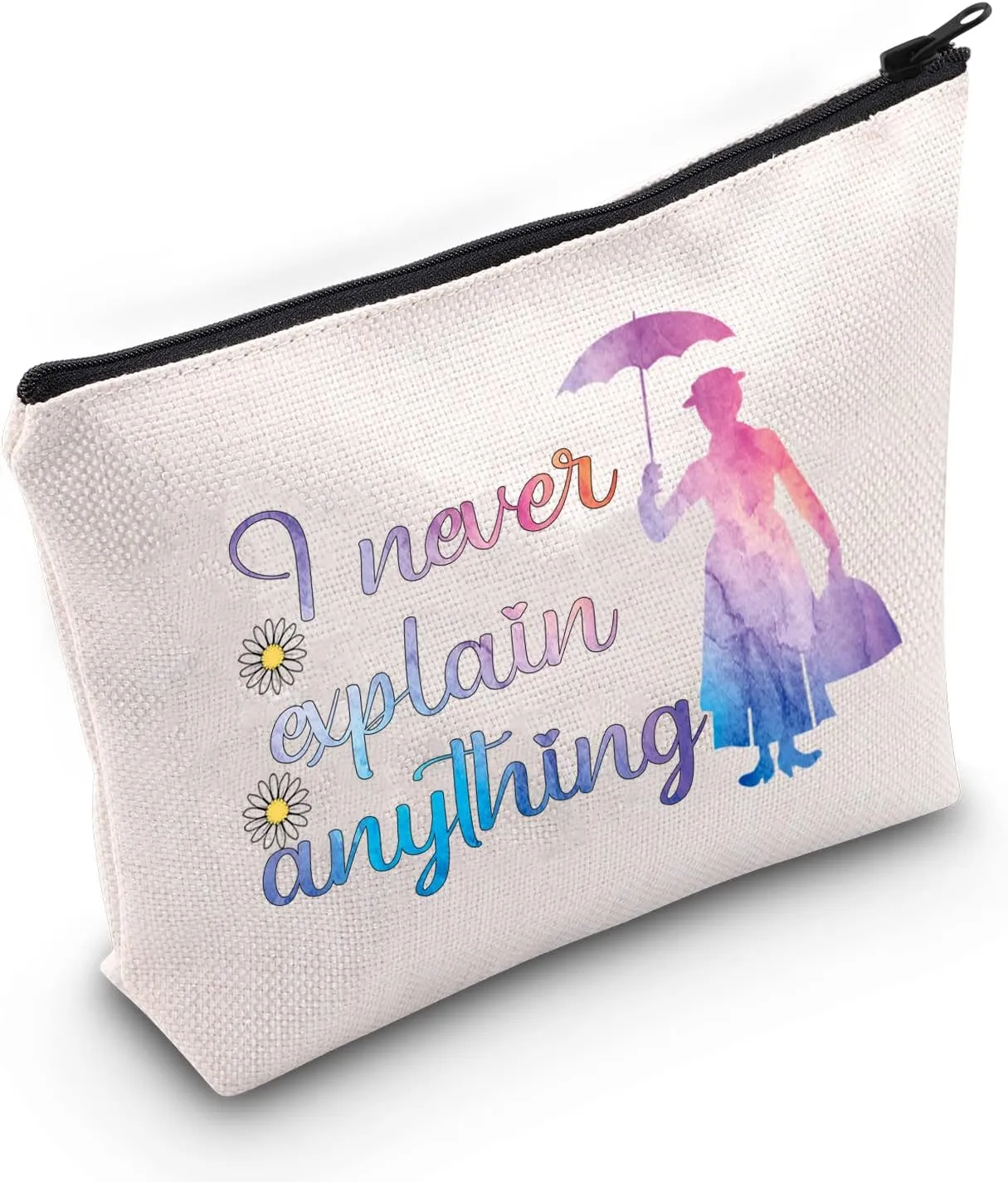 JNIAP Mary Movie Gift Mary Fans Lovers Cosmetic Bag Musical Movie Makeup Zipper Pouch I Never Explain Anything Travel Bag(I Never Explain Anything)