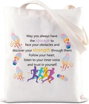 JNIAP Running Lover Cosmetic Bag Marathon Runner Gift Cross Country Track Makeup Pouch Track And Field Coach Teams Gift (Run Tote)