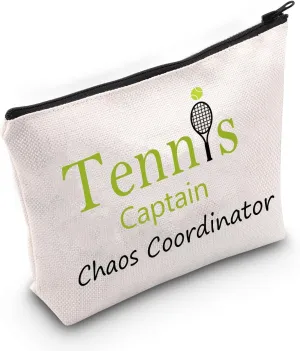 JNIAP Tennis Captain Cosmetic Bag Tennis Captain Gifts For Women Tennis Team Captain Chaos Coordinator Makeup Pouch
