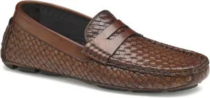 Johnston & Murphy Dayton Woven Penny Brown Italian Calfskin 10.5 M