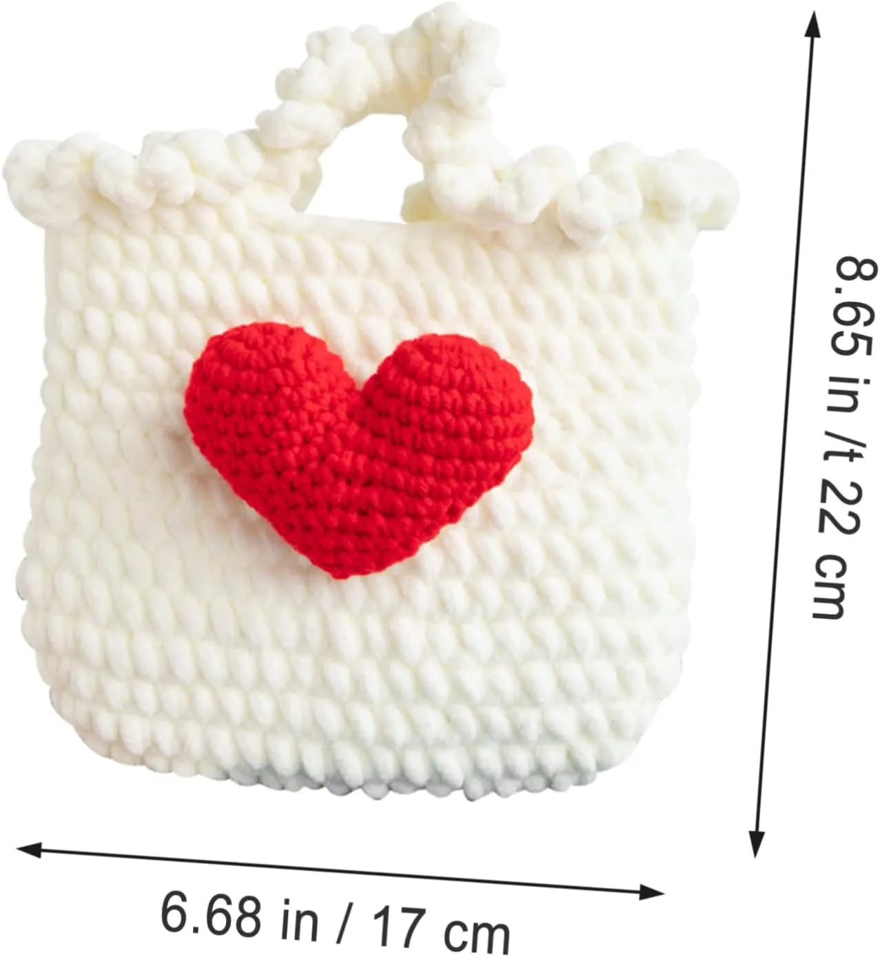 jojofuny 1 Set Cartoon Knitting Bag DIY Heart Pouch for Crochet Hooks Sewing Tools Craft Lovers Enhances Hand Eye Coordination