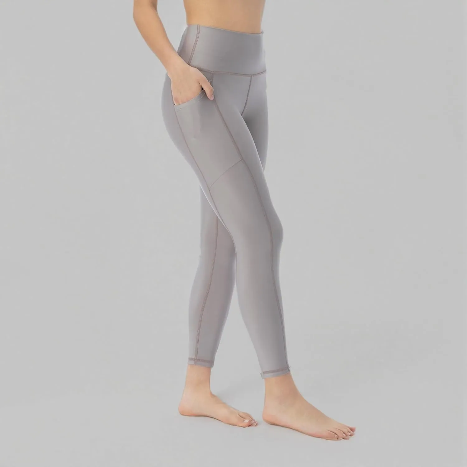 KADI Women's High Waisted Yoga Pants - 7/8 Length Leggings with Side Pockets