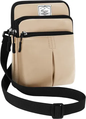 KAMO Multifunction Phone Bag One Shoulder Phone Waist Bag Diagonal Cross Bag Smart Phone Case Outdoor Bag Triple Zip Hipster Crossbody Purse for Women & Men
