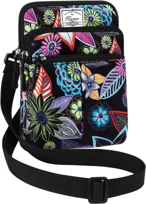 KAMO Multifunction Phone Bag - One Shoulder Waist Diagonal Cross Triple Zip Hipster Crossbody Purse for Women & Men - Outdoor Smart Phone Case
