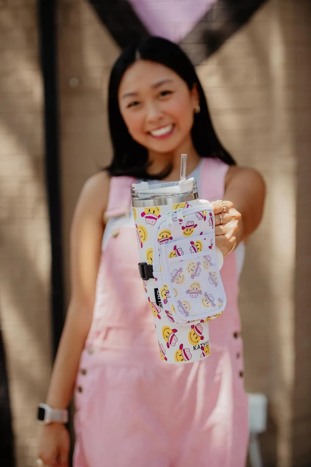 KATYDID Tumbler Zipper Pouch and Phone Holder with 3 Pockets - Compact Water Bottle Pouch for Wallet, Keys, and Phone - Premium Tumbler Accessories
