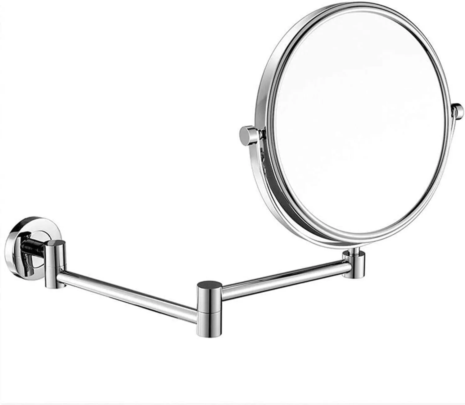KHXQPLX Wall-Mounte Makeup Mirror Wall-Mounte 8-inch Vanity Mirror Retractable Foling Bathroom 5X Magnifying Mirror Grooming