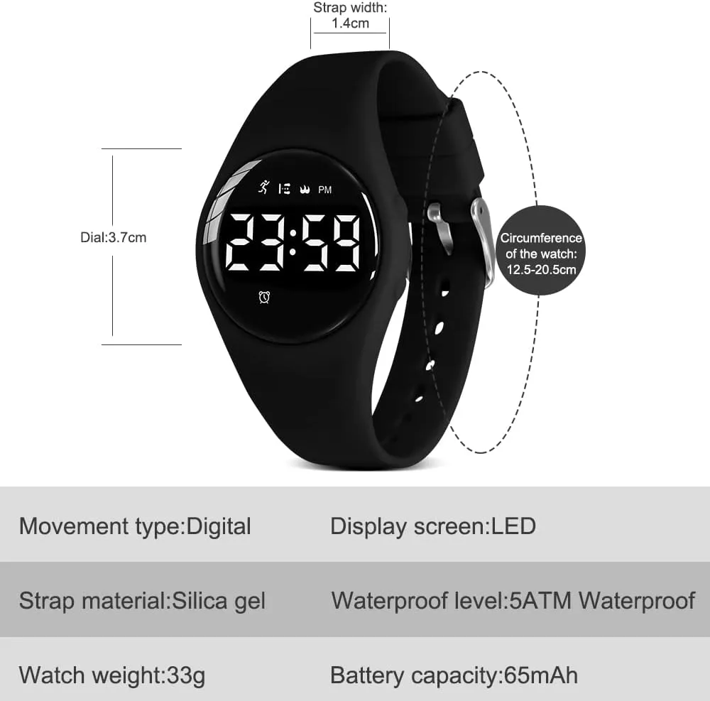 Kids Watches for Girls Boys Digital Sport Watch with Step Counter Pedometer Vibration Alarm Clock, No App Waterproof Fitness Tracker Kids Watch Boys Girls Teens Students Ages 5-16