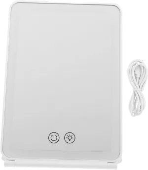 KOHARA Folding Vanity Mirror Compact Led Mirror Portable Cosmetic Mirror Dimmable Lighted Mirror Portable Led Mirror Handheld Mirror Led Cosmetic Mirror Abs Miss Grace White Beauty Mirror