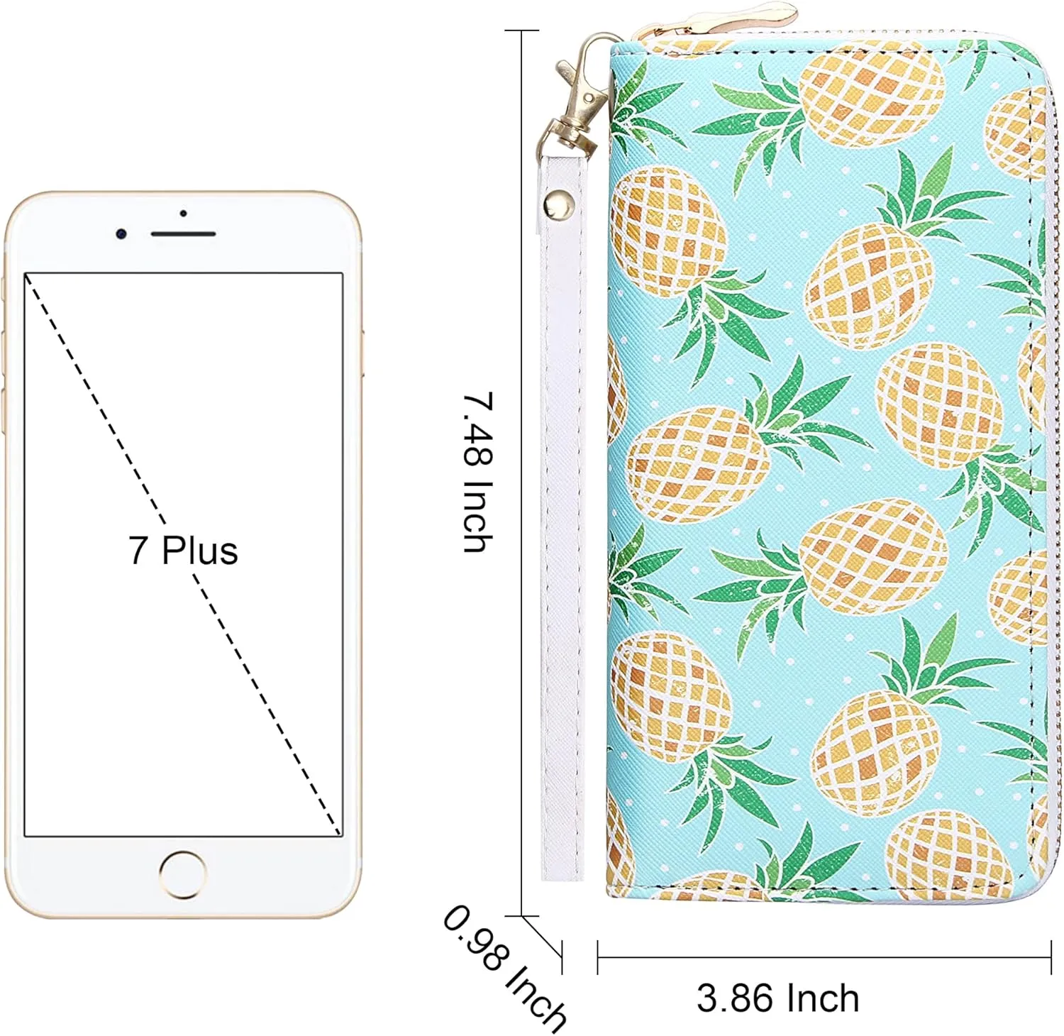KUKOO Women’s Printed Zip Around Wallet Phone Clutch Purse Card Holder Organizer