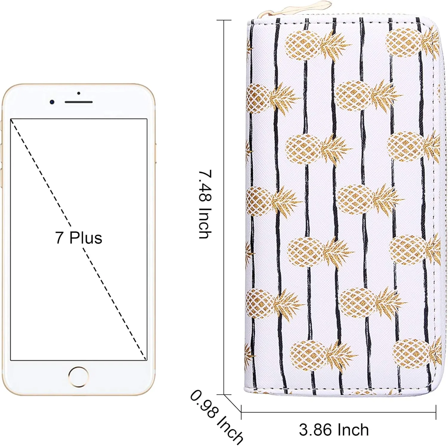 KUKOO Women’s Printed Zip Around Wallet Phone Clutch Purse Card Holder Organizer