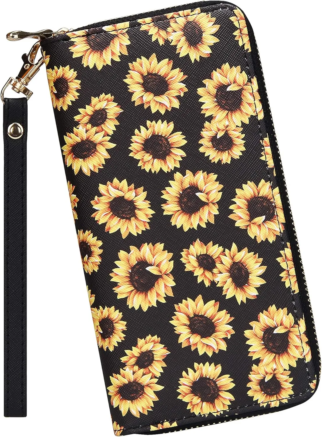 KUKOO Women’s Printed Zip Around Wallet Phone Clutch Purse Card Holder Organizer