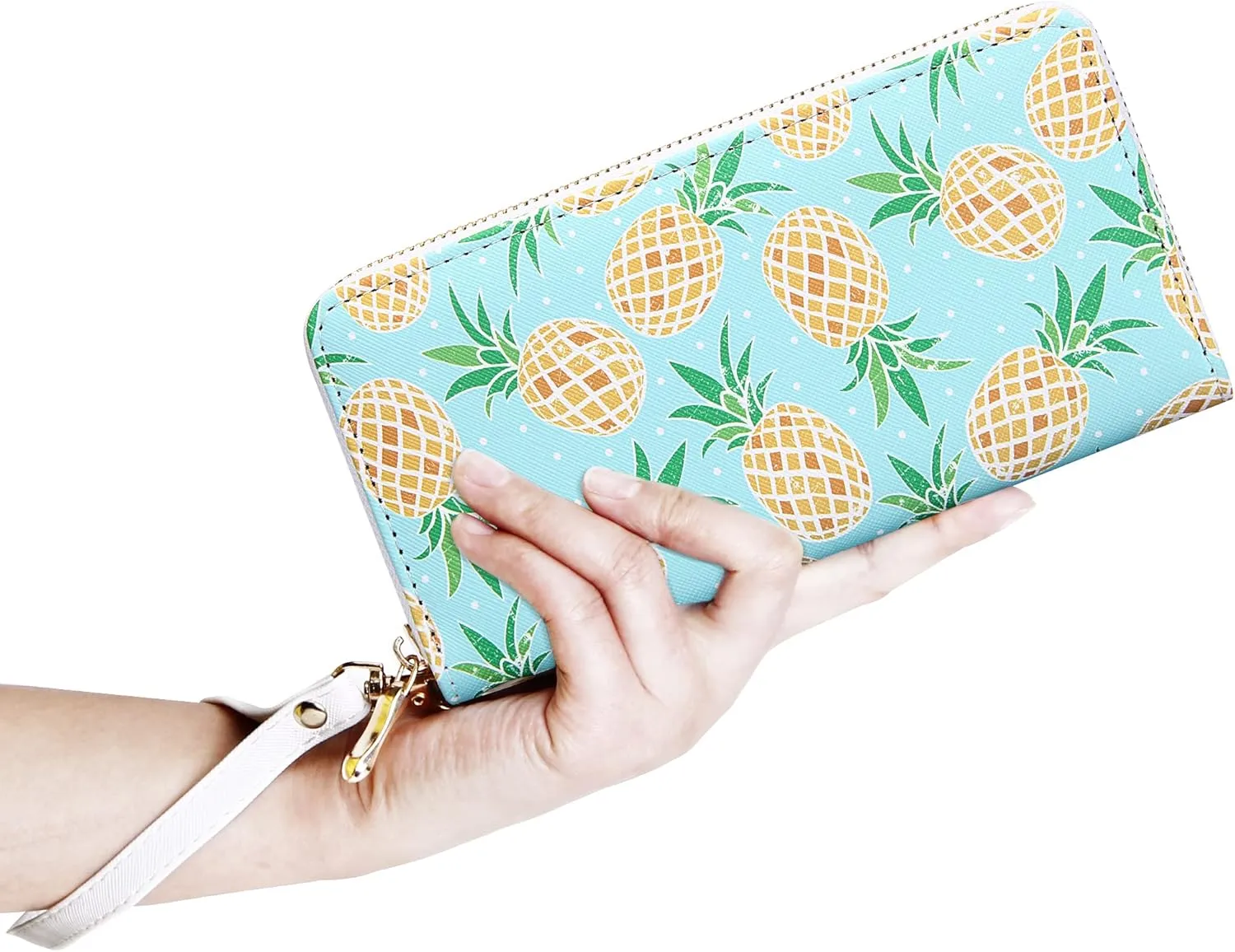 KUKOO Women’s Printed Zip Around Wallet Phone Clutch Purse Card Holder Organizer