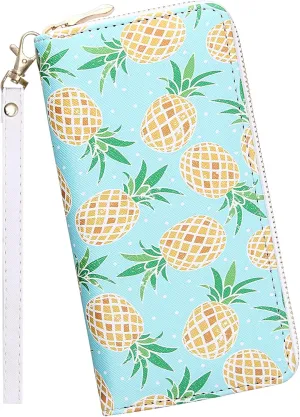 KUKOO Women’s Printed Zip Around Wallet Phone Clutch Purse Card Holder Organizer