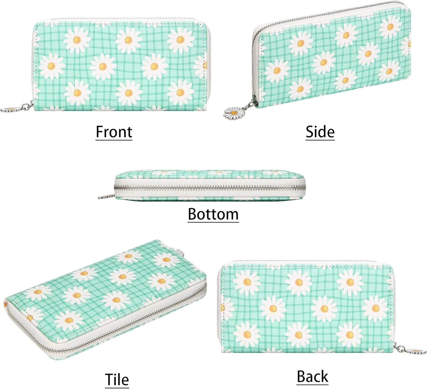 KUKOO Women’s Printed Zip Around Wallet Phone Clutch Purse Card Holder Organizer