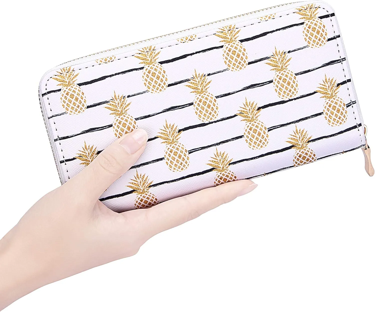 KUKOO Women’s Printed Zip Around Wallet Phone Clutch Purse Card Holder Organizer