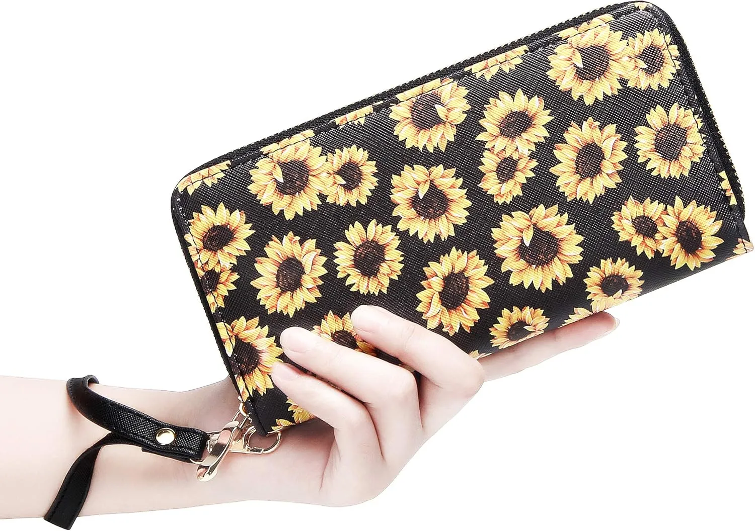 KUKOO Women’s Printed Zip Around Wallet Phone Clutch Purse Card Holder Organizer
