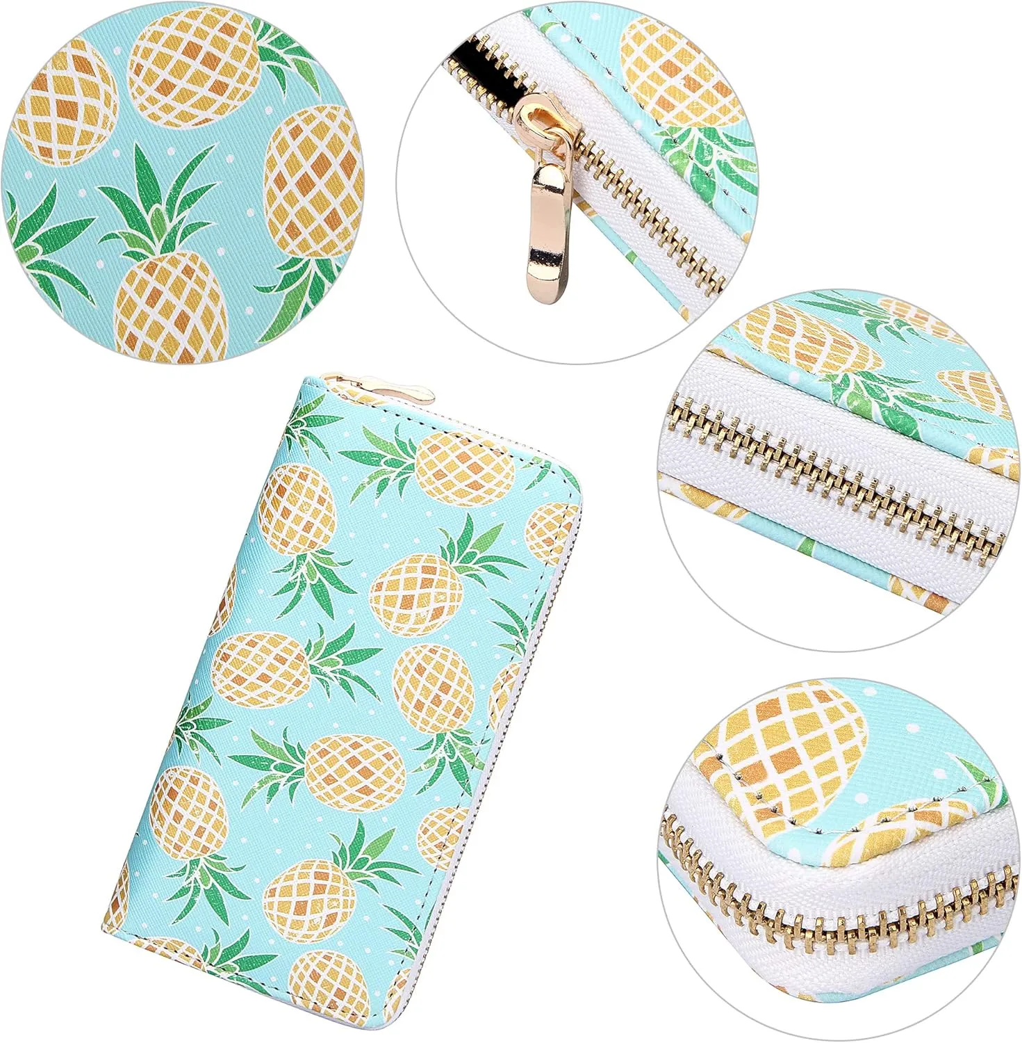 KUKOO Women’s Printed Zip Around Wallet Phone Clutch Purse Card Holder Organizer