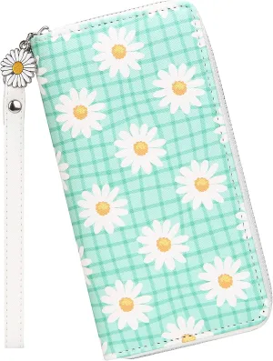KUKOO Women’s Printed Zip Around Wallet Phone Clutch Purse Card Holder Organizer