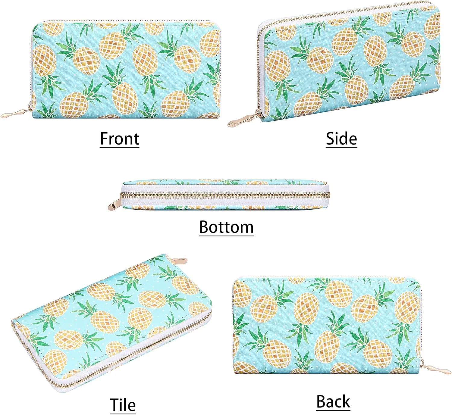 KUKOO Women’s Printed Zip Around Wallet Phone Clutch Purse Card Holder Organizer