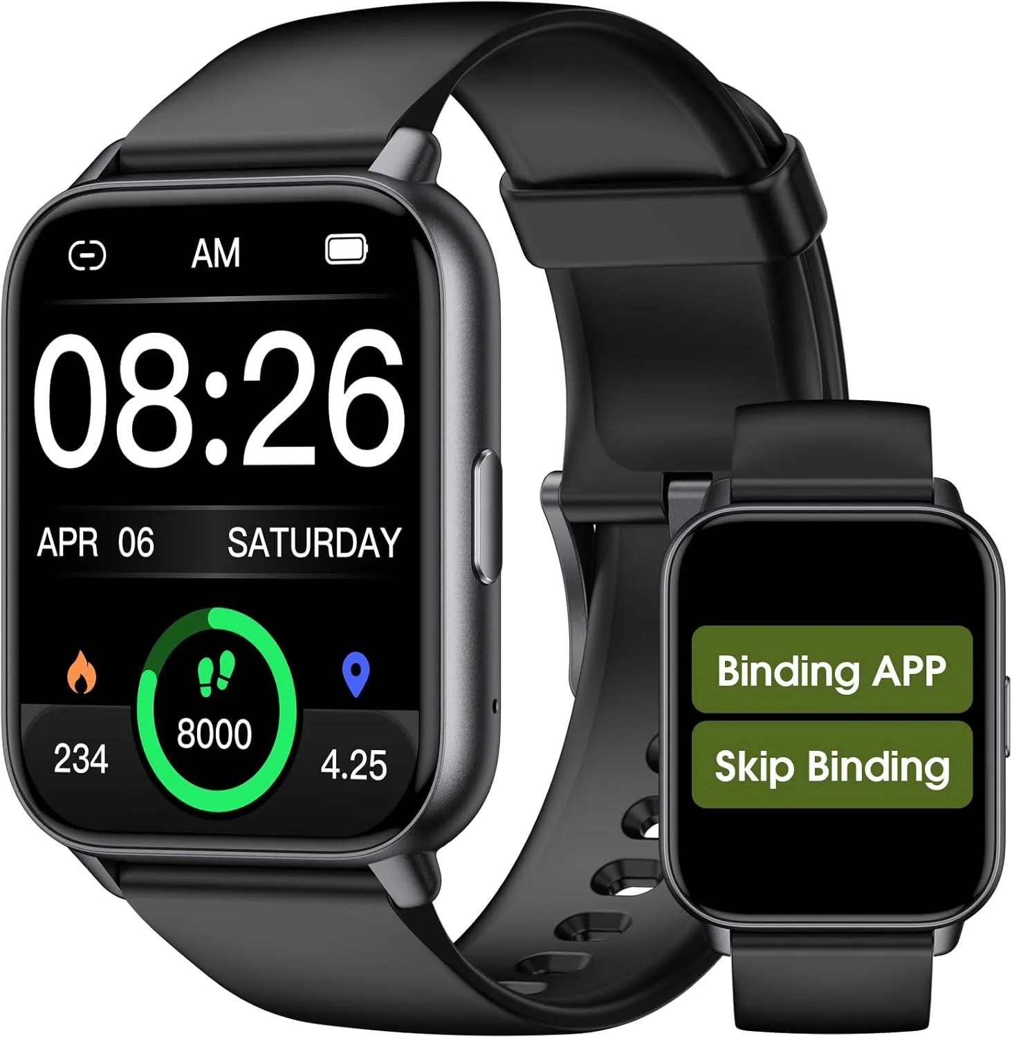 Kummel Smart Watch for Men Women, No App/Phone Required, Fitness Tracker with Pedometer, Bluetooth Call (Answer/Make Call), Heart Rate Blood Oxygen Monitor Step Counter, 100  Sports Modes