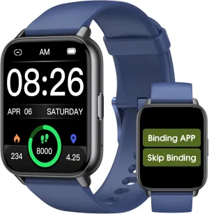 Kummel Smart Watch for Men Women, No App/Phone Required, Fitness Tracker with Pedometer, Bluetooth Call (Answer/Make Call), Heart Rate Blood Oxygen Monitor Step Counter, 100  Sports Modes