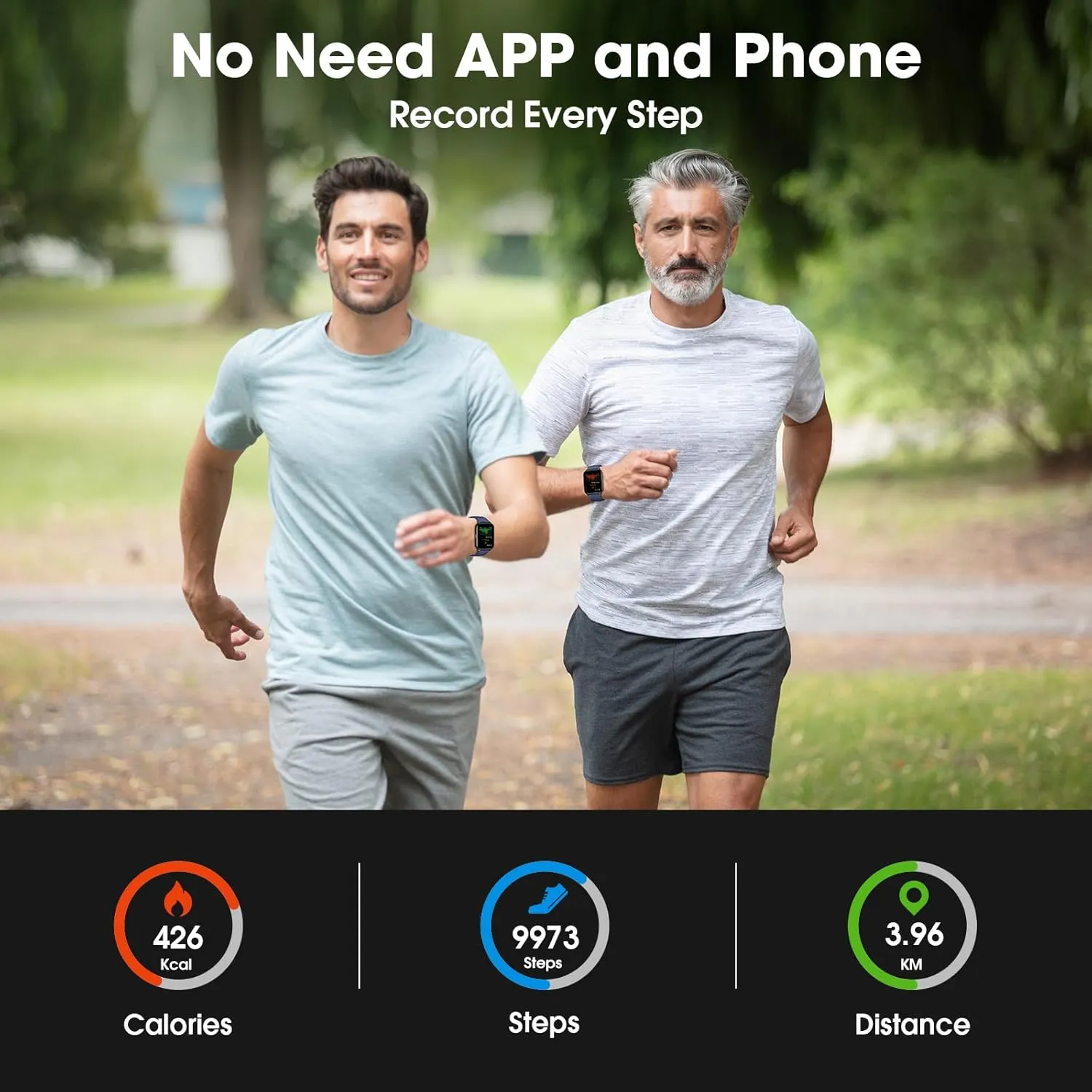 Kummel Smart Watch for Men Women, No App/Phone Required, Fitness Tracker with Pedometer, Bluetooth Call (Answer/Make Call), Heart Rate Blood Oxygen Monitor Step Counter, 100  Sports Modes