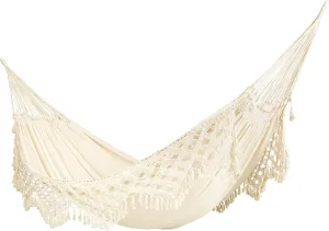LA SIESTA® - XL King Bossanova Brazilian Hammock - Luxurious Comfort, Organic Cotton Handmade in Brazil - Boho Hammock, Macrame Hammock - Extra-Wide Indoor Hammock Bed for Relaxation - Latte