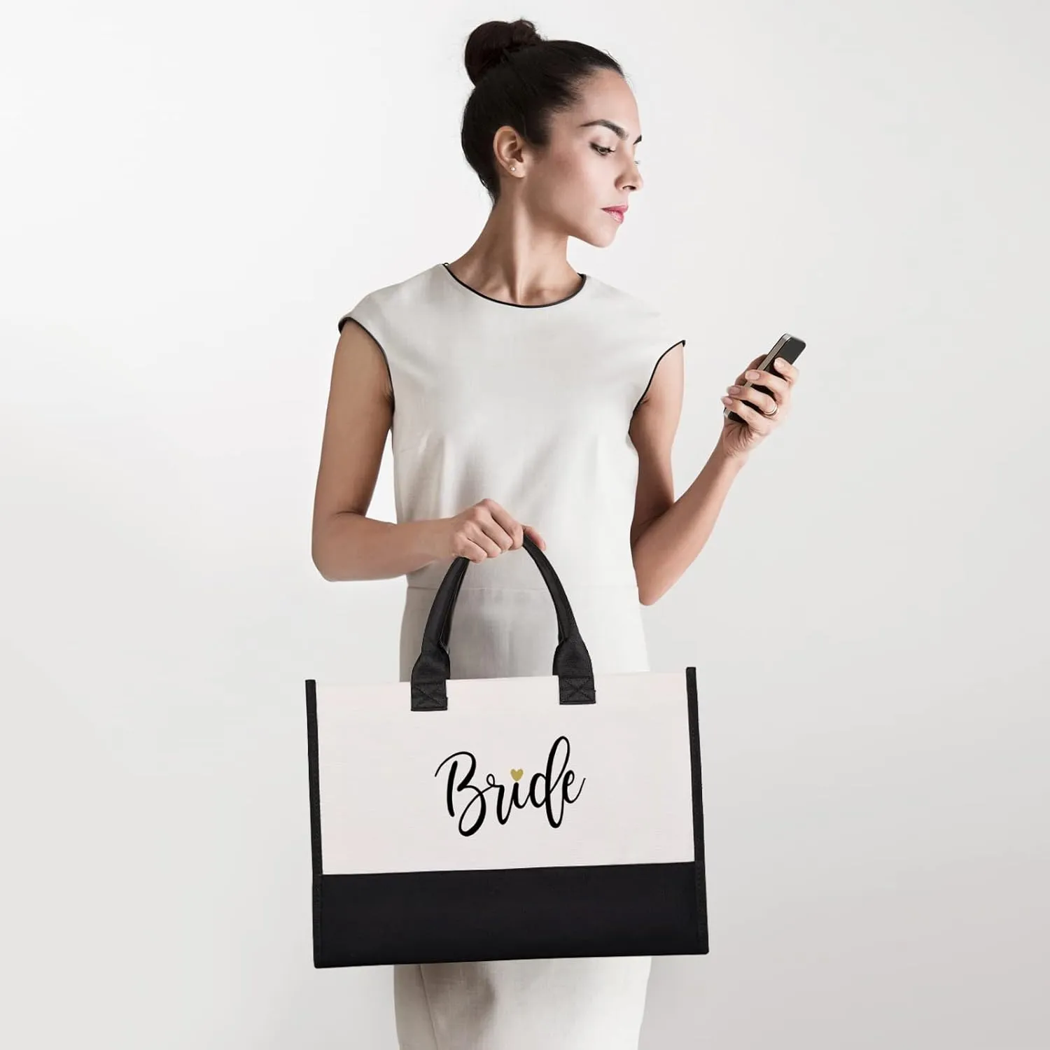Lamyba Bride To Be Gifts for Wedding, Bridal Shower Gifts, Bachelorette Party, Engagement,Honeymoon, Bride Bag Tote with Makeup Bag