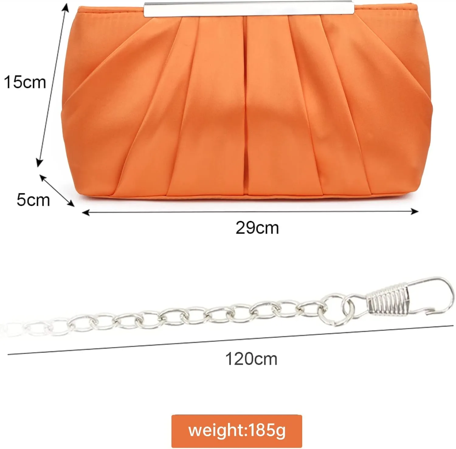 Lanpet Women's Satin Evening Clutch Bag Elegant Pleated Formal Handbag Simple Classic Purse for Women