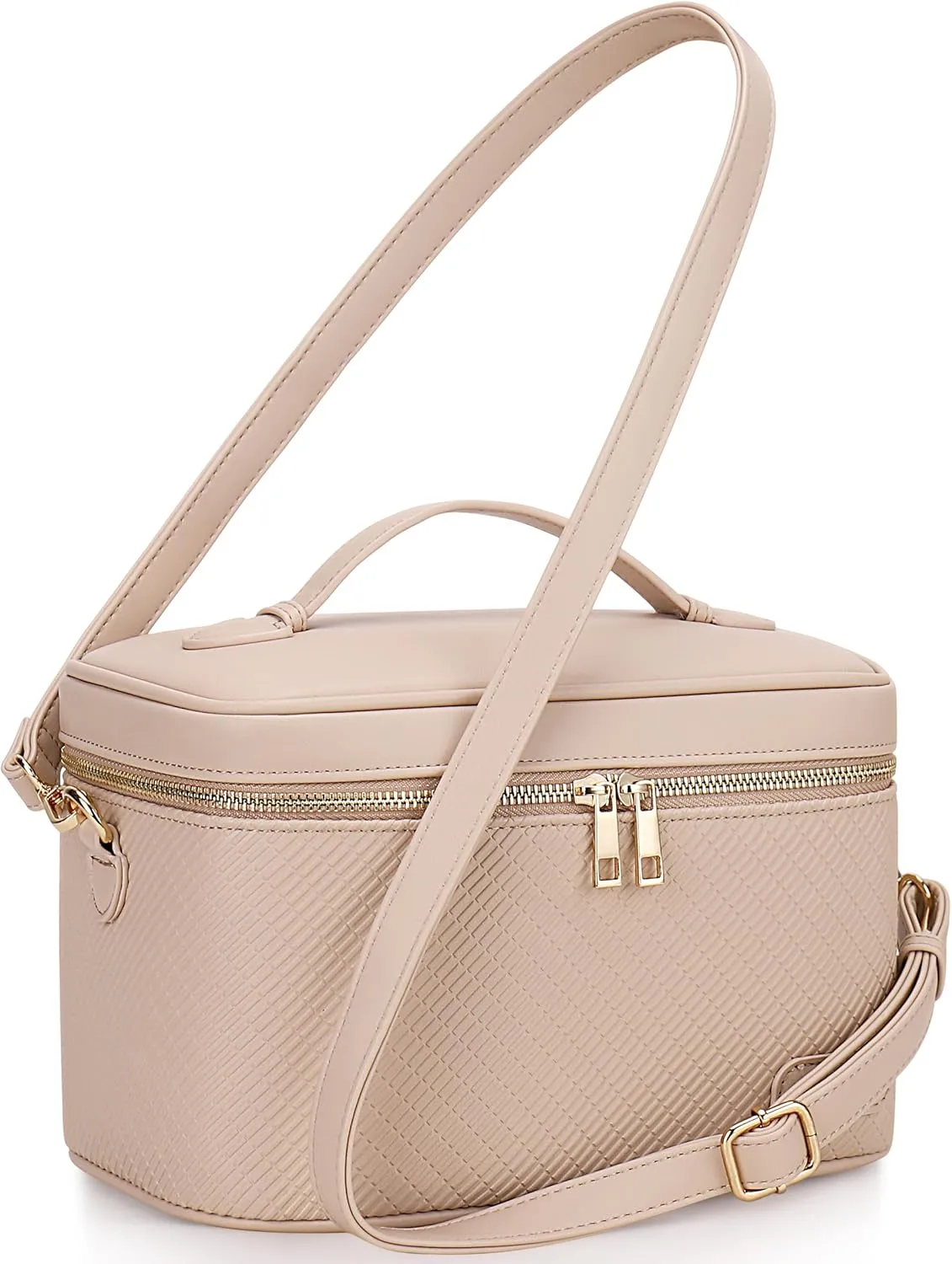 Large Stylish Makeup Bag Cosmetic Make Up Travel Bag for Women, Delicate Model (Pink)