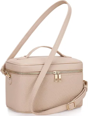 Large Stylish Makeup Bag Cosmetic Make Up Travel Bag for Women, Delicate Model (Pink)