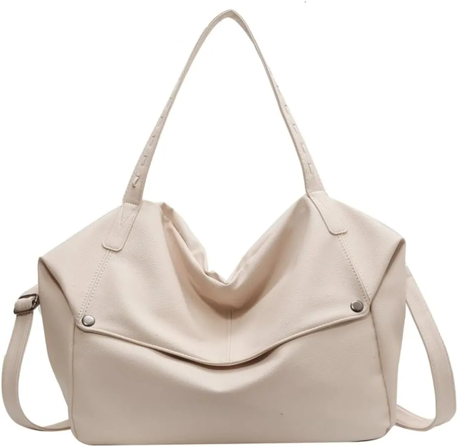 Large Tote Bag Women PU Leather Shoulder Bags Trendy Hobo Purses and Handbags with Adjustable Shoulder Strap 2025