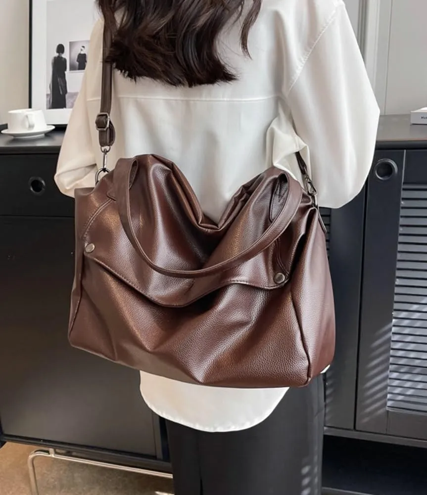 Large Tote Bag Women PU Leather Shoulder Bags Trendy Hobo Purses and Handbags with Adjustable Shoulder Strap 2025