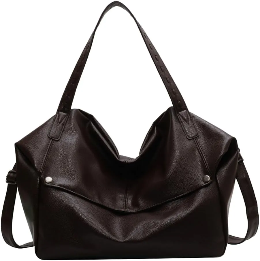 Large Tote Bag Women PU Leather Shoulder Bags Trendy Hobo Purses and Handbags with Adjustable Shoulder Strap 2025