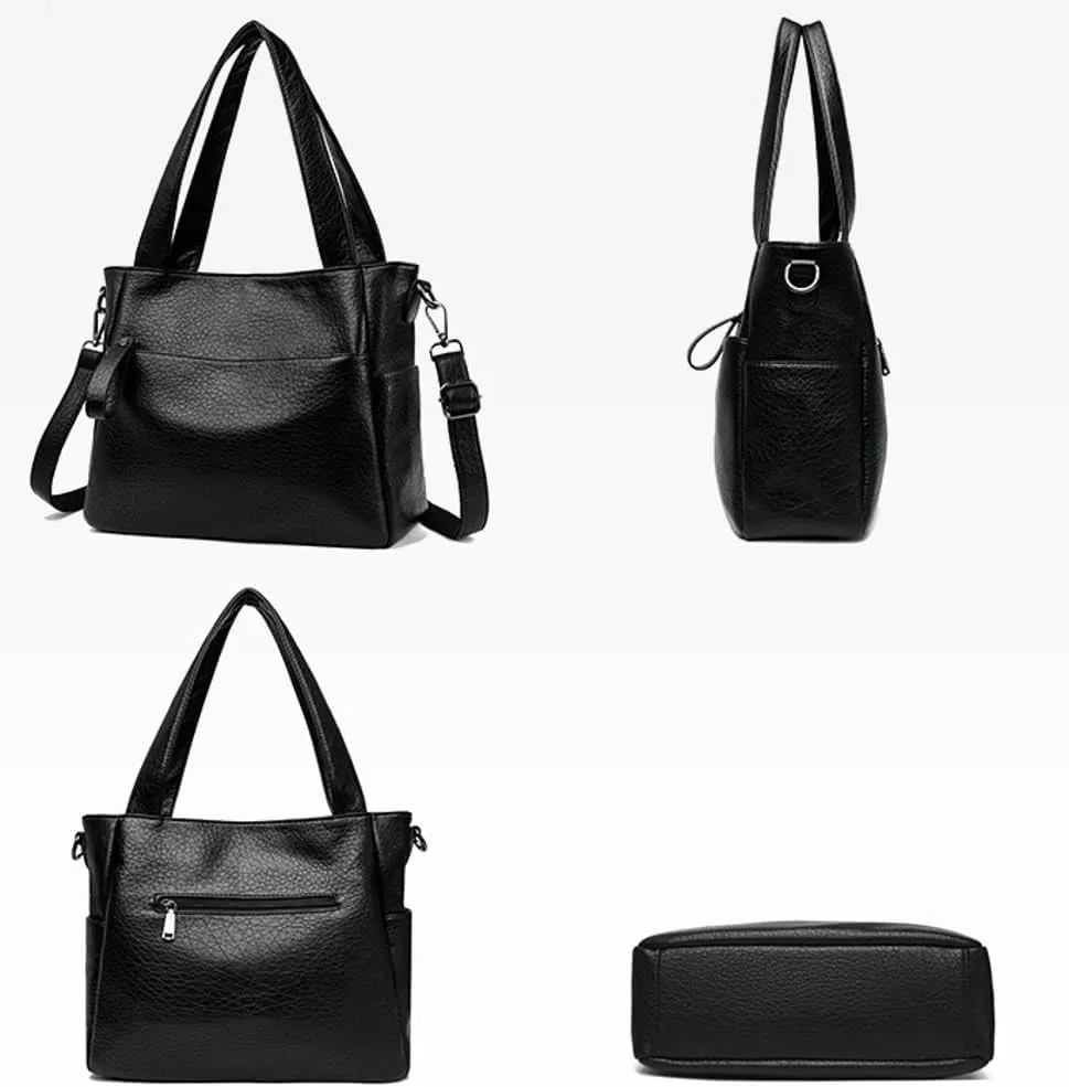 Large Tote Bag Women PU Leather Shoulder Crossbody Bags Satchel Purses Work Travel Handbags with Multi Pockets 2025