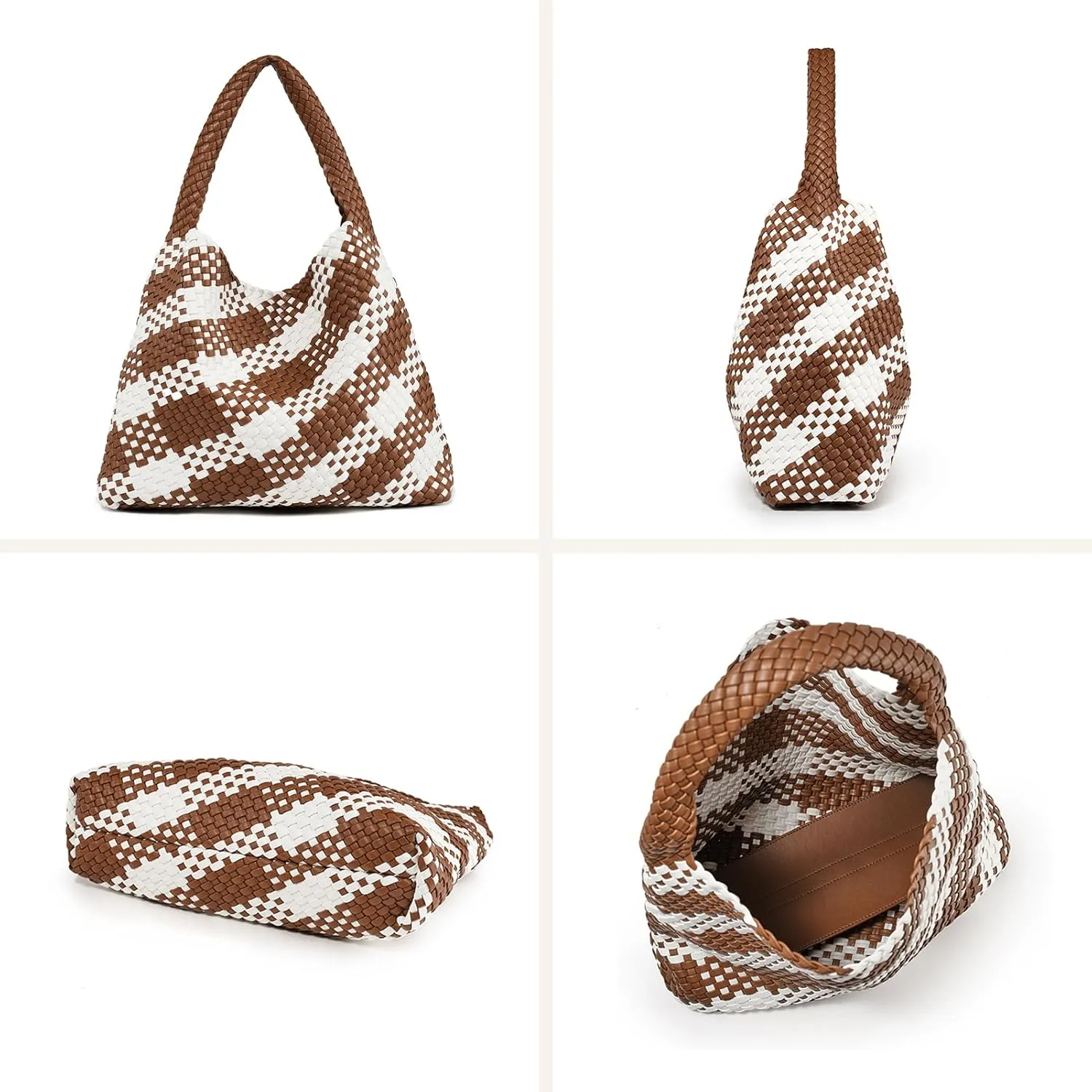 Large Woven Tote Bag for Women Weave Purse Woven Leather Handbag