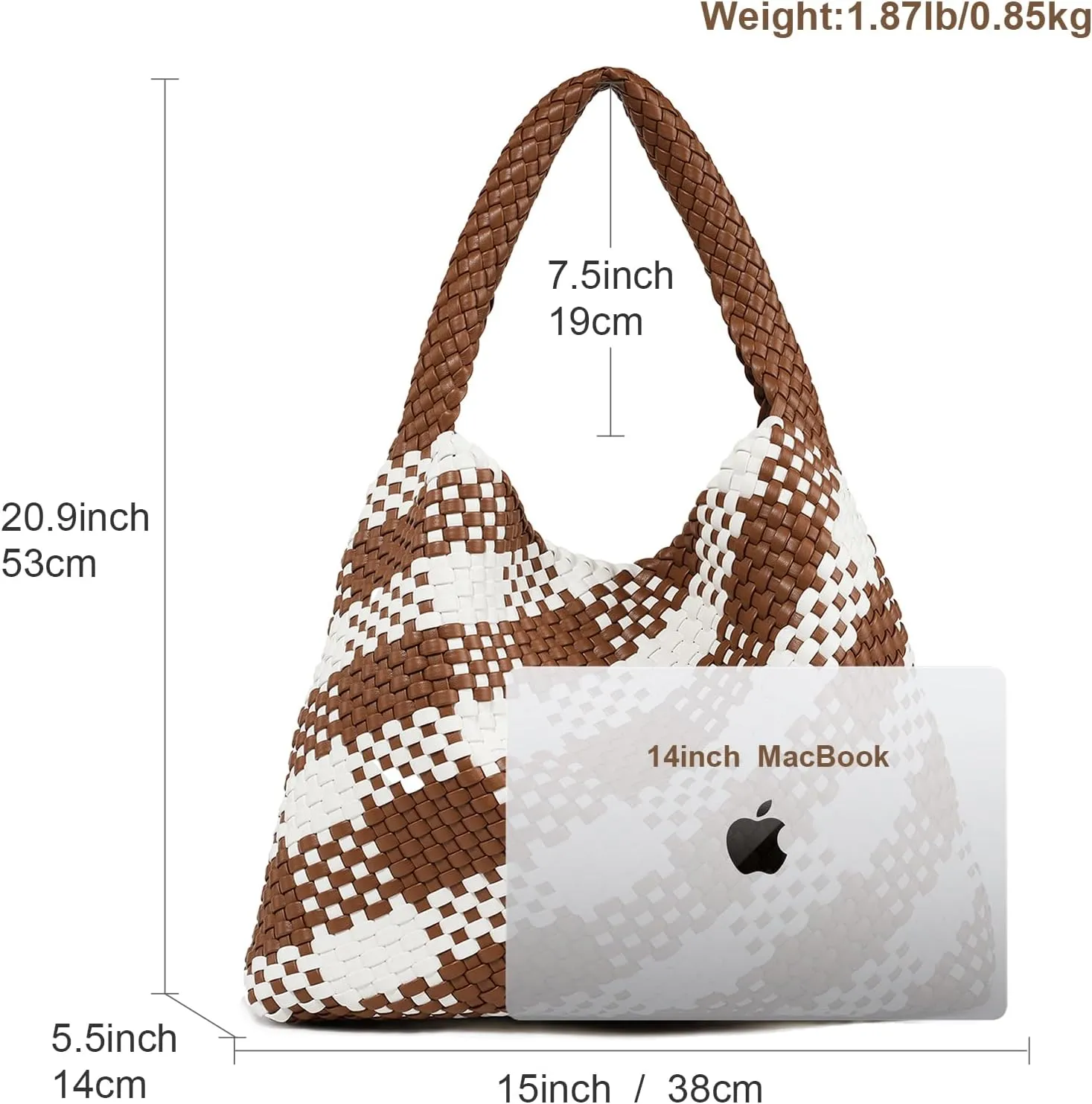 Large Woven Tote Bag for Women Weave Purse Woven Leather Handbag