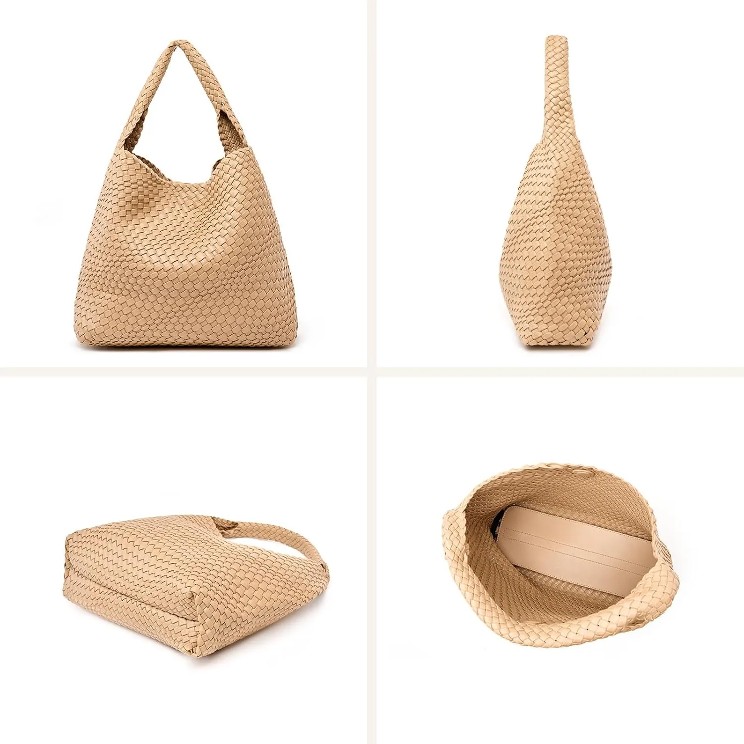 Large Woven Tote Bag for Women Weave Purse Woven Leather Handbag