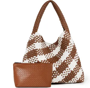 Large Woven Tote Bag for Women Weave Purse Woven Leather Handbag
