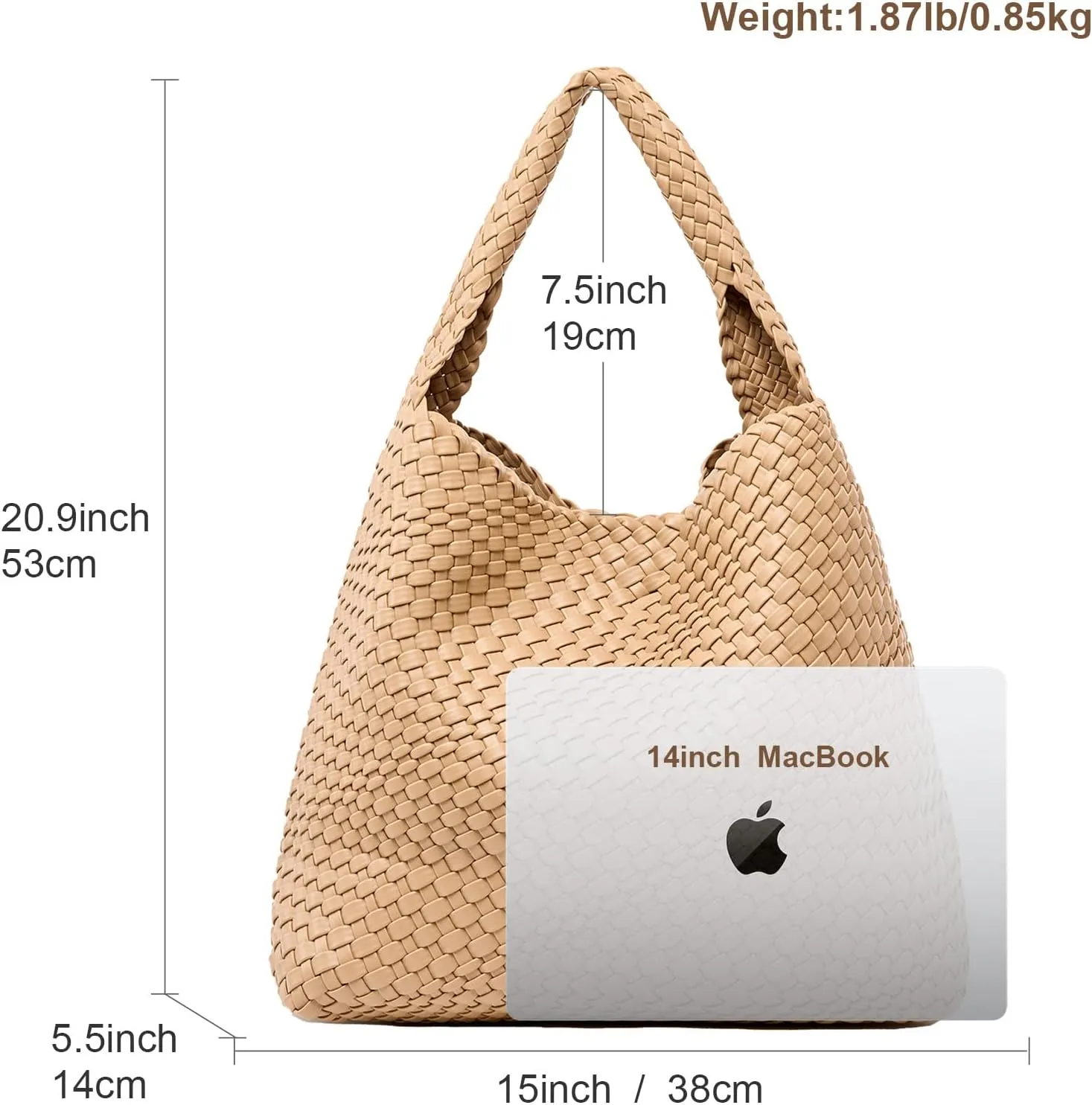 Large Woven Tote Bag for Women Weave Purse Woven Leather Handbag