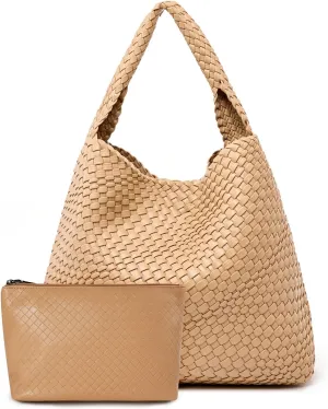 Large Woven Tote Bag for Women Weave Purse Woven Leather Handbag