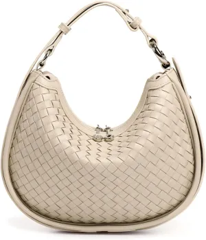 Leather Crescent Bag - Woven Tote & Hobo Handbags - Satchel Bag