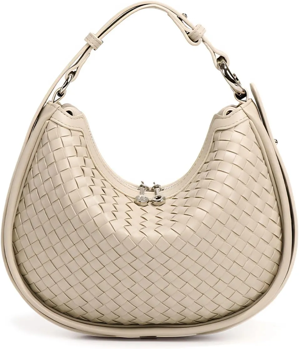Leather Crescent Bag - Woven Tote & Hobo Handbags - Satchel Bag